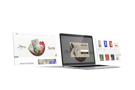 Set of screens showcasing De Chez Moi online store